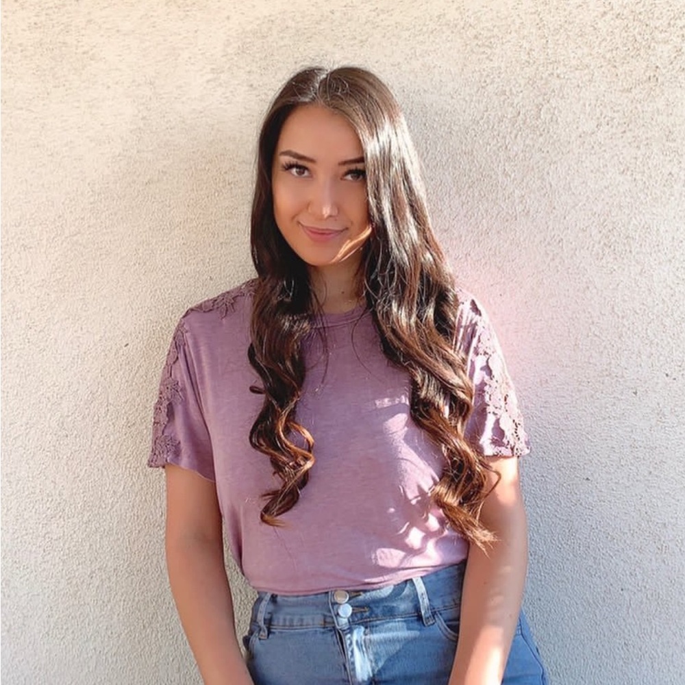 Monica top lilac dear John denim shoulder detail top soft comfy